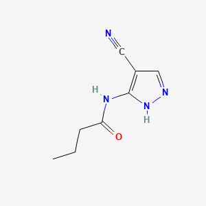 molecular formula C8H10N4O B573233 N-(4-cyano-1H-pyrazol-5-yl)butanamide CAS No. 178613-52-0
