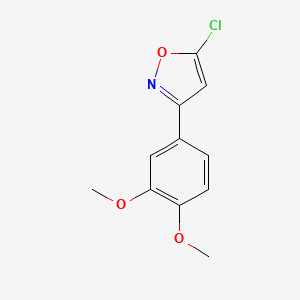 molecular formula C11H10ClNO3 B573235 5-Chloro-3-(3,4-dimethoxyphenyl)-1,2-oxazole CAS No. 160414-05-1
