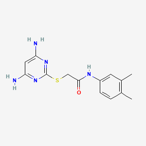 molecular formula C14H17N5OS B5732365 2-[(4,6-diamino-2-pyrimidinyl)thio]-N-(3,4-dimethylphenyl)acetamide 