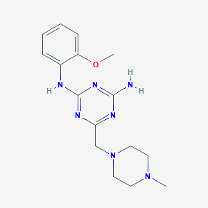 molecular formula C16H23N7O B5732377 N-(2-methoxyphenyl)-6-[(4-methyl-1-piperazinyl)methyl]-1,3,5-triazine-2,4-diamine 