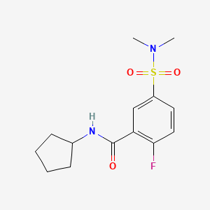 molecular formula C14H19FN2O3S B5732383 N-cyclopentyl-5-[(dimethylamino)sulfonyl]-2-fluorobenzamide 