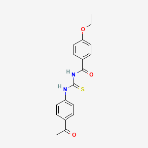 molecular formula C18H18N2O3S B5732399 N-{[(4-acetylphenyl)amino]carbonothioyl}-4-ethoxybenzamide 