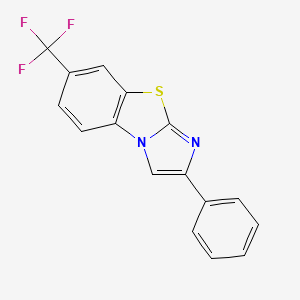 molecular formula C16H9F3N2S B573242 2-Phenyl-6-(trifluoromethyl)imidazo[2,1-b][1,3]benzothiazole CAS No. 182554-22-9