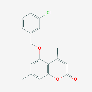 molecular formula C18H15ClO3 B5732439 5-[(3-chlorobenzyl)oxy]-4,7-dimethyl-2H-chromen-2-one 