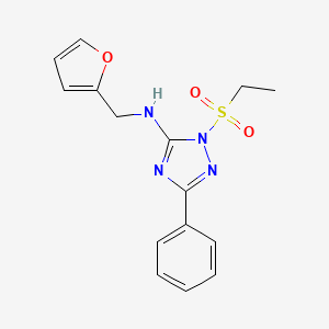 molecular formula C15H16N4O3S B5732476 1-(ethylsulfonyl)-N-(2-furylmethyl)-3-phenyl-1H-1,2,4-triazol-5-amine 