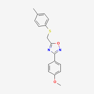 molecular formula C17H16N2O2S B5732484 3-(4-methoxyphenyl)-5-{[(4-methylphenyl)thio]methyl}-1,2,4-oxadiazole 