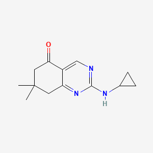 molecular formula C13H17N3O B5732487 2-(cyclopropylamino)-7,7-dimethyl-7,8-dihydro-5(6H)-quinazolinone 