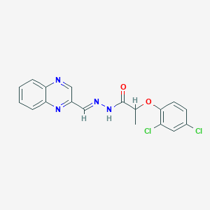 molecular formula C18H14Cl2N4O2 B5732499 2-(2,4-dichlorophenoxy)-N'-(2-quinoxalinylmethylene)propanohydrazide 