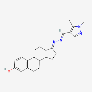 molecular formula C24H30N4O B5732511 1,5-dimethyl-1H-pyrazole-4-carbaldehyde [3-hydroxyestra-1,3,5(10)-trien-17-ylidene]hydrazone 