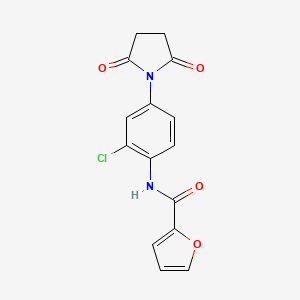 molecular formula C15H11ClN2O4 B5732554 N-[2-chloro-4-(2,5-dioxo-1-pyrrolidinyl)phenyl]-2-furamide 