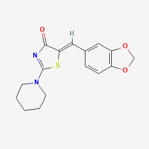molecular formula C16H16N2O3S B5732569 5-(1,3-benzodioxol-5-ylmethylene)-2-(1-piperidinyl)-1,3-thiazol-4(5H)-one 