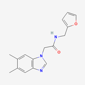 molecular formula C16H17N3O2 B5732586 2-(5,6-dimethyl-1H-benzimidazol-1-yl)-N-(2-furylmethyl)acetamide 