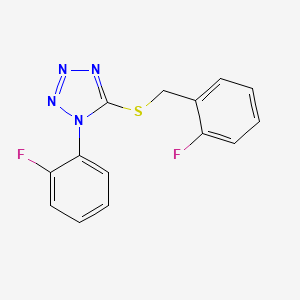 molecular formula C14H10F2N4S B5732622 5-[(2-fluorobenzyl)thio]-1-(2-fluorophenyl)-1H-tetrazole 