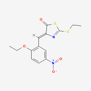 molecular formula C14H14N2O4S2 B5732633 4-(2-ethoxy-5-nitrobenzylidene)-2-(ethylthio)-1,3-thiazol-5(4H)-one 