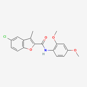 molecular formula C18H16ClNO4 B5732651 5-chloro-N-(2,4-dimethoxyphenyl)-3-methyl-1-benzofuran-2-carboxamide 