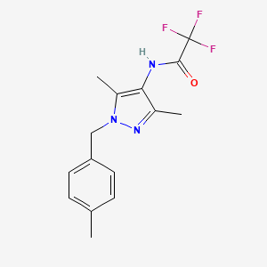 molecular formula C15H16F3N3O B5732661 N-[3,5-dimethyl-1-(4-methylbenzyl)-1H-pyrazol-4-yl]-2,2,2-trifluoroacetamide 