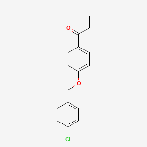 molecular formula C16H15ClO2 B5732666 1-{4-[(4-chlorobenzyl)oxy]phenyl}-1-propanone CAS No. 61035-75-4