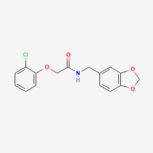 molecular formula C16H14ClNO4 B5732674 N-(1,3-benzodioxol-5-ylmethyl)-2-(2-chlorophenoxy)acetamide 