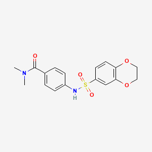 molecular formula C17H18N2O5S B5732678 4-[(2,3-dihydro-1,4-benzodioxin-6-ylsulfonyl)amino]-N,N-dimethylbenzamide 