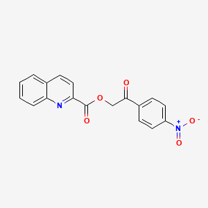 molecular formula C18H12N2O5 B5732681 2-(4-nitrophenyl)-2-oxoethyl 2-quinolinecarboxylate 