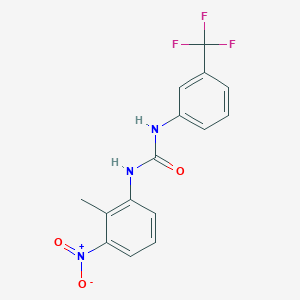 molecular formula C15H12F3N3O3 B5732711 N-(2-methyl-3-nitrophenyl)-N'-[3-(trifluoromethyl)phenyl]urea 