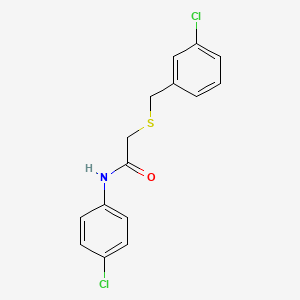 molecular formula C15H13Cl2NOS B5732760 2-[(3-chlorobenzyl)thio]-N-(4-chlorophenyl)acetamide 