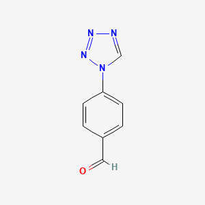 molecular formula C8H6N4O B573279 Benzaldehyde, 4-(1H-tetrazol-1-YL)- CAS No. 179056-03-2