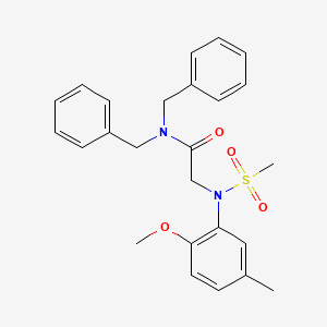 molecular formula C25H28N2O4S B5732794 N~1~,N~1~-dibenzyl-N~2~-(2-methoxy-5-methylphenyl)-N~2~-(methylsulfonyl)glycinamide 
