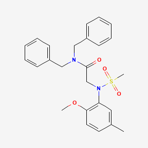 N,N-dibenzyl-2-(2-methoxy-5-methyl-N-methylsulfonylanilino)acetamide