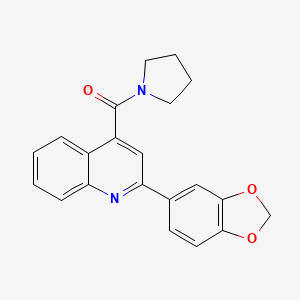 molecular formula C21H18N2O3 B5732802 2-(1,3-benzodioxol-5-yl)-4-(1-pyrrolidinylcarbonyl)quinoline 