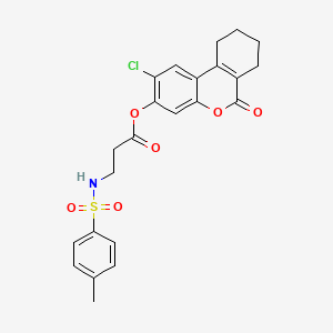 2-chloro-6-oxo-7,8,9,10-tetrahydro-6H-benzo[c]chromen-3-yl N-[(4-methylphenyl)sulfonyl]-beta-alaninate