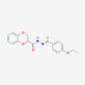 molecular formula C18H18N2O4 B5732821 N-[(E)-(4-ethoxyphenyl)methylideneamino]-2,3-dihydro-1,4-benzodioxine-3-carboxamide 