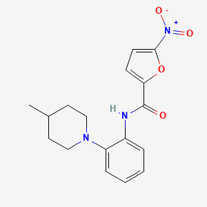 molecular formula C17H19N3O4 B5732834 N-[2-(4-methyl-1-piperidinyl)phenyl]-5-nitro-2-furamide 