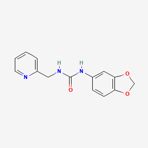 molecular formula C14H13N3O3 B5732882 N-1,3-benzodioxol-5-yl-N'-(2-pyridinylmethyl)urea 