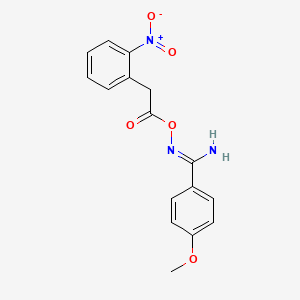 molecular formula C16H15N3O5 B5732902 4-methoxy-N'-{[(2-nitrophenyl)acetyl]oxy}benzenecarboximidamide 