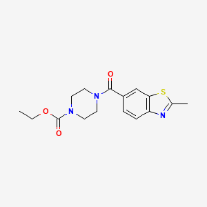 molecular formula C16H19N3O3S B5732907 ethyl 4-[(2-methyl-1,3-benzothiazol-6-yl)carbonyl]-1-piperazinecarboxylate 