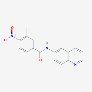 molecular formula C17H13N3O3 B5732916 3-methyl-4-nitro-N-6-quinolinylbenzamide 