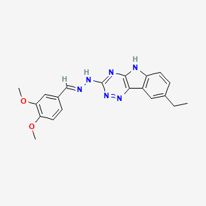 molecular formula C20H20N6O2 B5732931 3,4-dimethoxybenzaldehyde (8-ethyl-5H-[1,2,4]triazino[5,6-b]indol-3-yl)hydrazone 