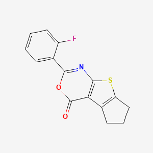 molecular formula C15H10FNO2S B5733001 2-(2-fluorophenyl)-6,7-dihydro-4H,5H-cyclopenta[4,5]thieno[2,3-d][1,3]oxazin-4-one 