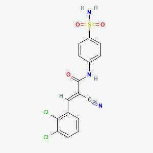 molecular formula C16H11Cl2N3O3S B5733018 N-[4-(aminosulfonyl)phenyl]-2-cyano-3-(2,3-dichlorophenyl)acrylamide 
