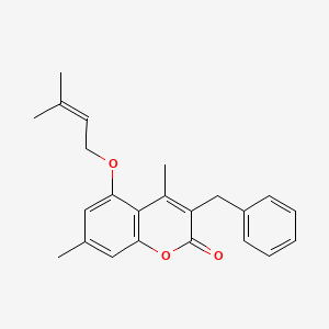 3-benzyl-4,7-dimethyl-5-[(3-methyl-2-buten-1-yl)oxy]-2H-chromen-2-one
