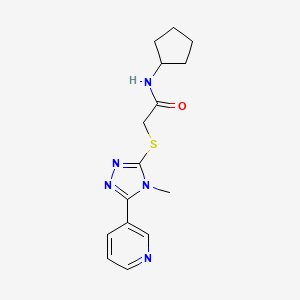 molecular formula C15H19N5OS B5733021 N-cyclopentyl-2-{[4-methyl-5-(3-pyridinyl)-4H-1,2,4-triazol-3-yl]thio}acetamide 