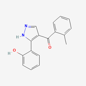 molecular formula C17H14N2O2 B5733058 [3-(2-hydroxyphenyl)-1H-pyrazol-4-yl](2-methylphenyl)methanone 