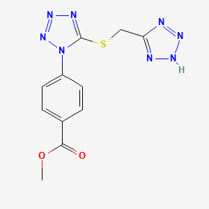 molecular formula C11H10N8O2S B5733072 methyl 4-{5-[(1H-tetrazol-5-ylmethyl)thio]-1H-tetrazol-1-yl}benzoate 