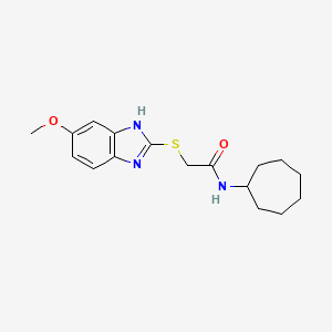 molecular formula C17H23N3O2S B5733095 N-cycloheptyl-2-[(5-methoxy-1H-benzimidazol-2-yl)thio]acetamide 