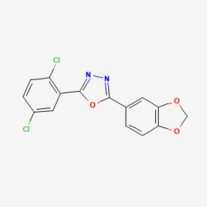 molecular formula C15H8Cl2N2O3 B5733098 2-(1,3-benzodioxol-5-yl)-5-(2,5-dichlorophenyl)-1,3,4-oxadiazole 