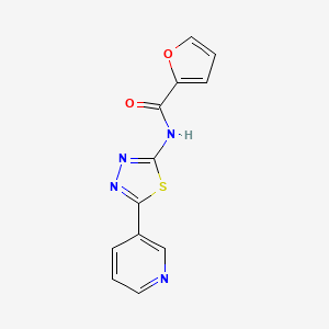 molecular formula C12H8N4O2S B5733120 N-[5-(3-pyridinyl)-1,3,4-thiadiazol-2-yl]-2-furamide 