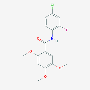 molecular formula C16H15ClFNO4 B5733156 N-(4-chloro-2-fluorophenyl)-2,4,5-trimethoxybenzamide 