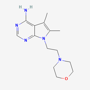 molecular formula C14H21N5O B5733186 5,6-dimethyl-7-[2-(4-morpholinyl)ethyl]-7H-pyrrolo[2,3-d]pyrimidin-4-amine 