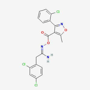 molecular formula C19H14Cl3N3O3 B5733203 N'-({[3-(2-chlorophenyl)-5-methyl-4-isoxazolyl]carbonyl}oxy)-2-(2,4-dichlorophenyl)ethanimidamide 
